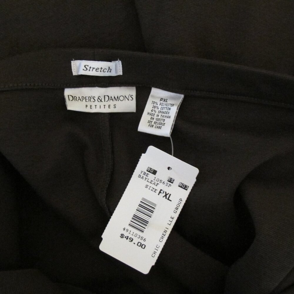 NWT   Draper's and Damon's Stretch Petite brown slacks  PXL